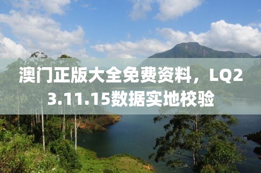 澳門正版大全免費(fèi)資料，LQ23.11.15數(shù)據(jù)實(shí)地校驗(yàn)