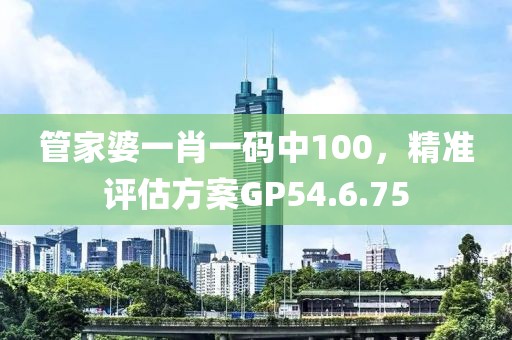 管家婆一肖一碼中100，精準評估方案GP54.6.75