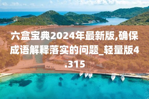 六盒寶典2024年最新版,確保成語解釋落實(shí)的問題_輕量版4.315