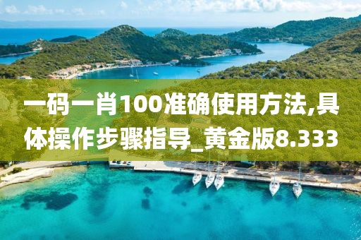 一碼一肖100準確使用方法,具體操作步驟指導_黃金版8.333