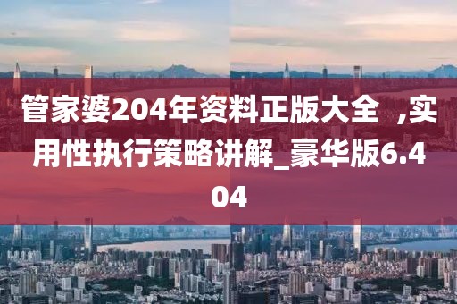 管家婆204年資料正版大全  ,實(shí)用性執(zhí)行策略講解_豪華版6.404