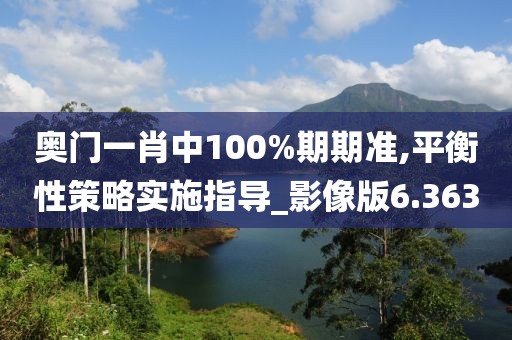 奧門一肖中100%期期準(zhǔn),平衡性策略實(shí)施指導(dǎo)_影像版6.363