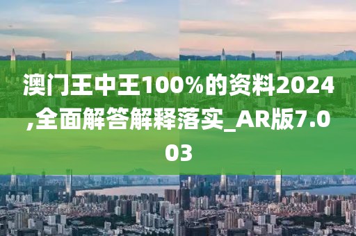 澳門王中王100%的資料2024,全面解答解釋落實_AR版7.003