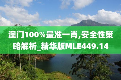 澳門100%最準(zhǔn)一肖,安全性策略解析_精華版MLE449.14