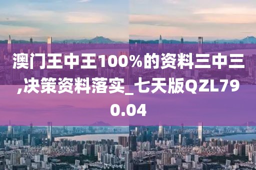 澳門王中王100%的資料三中三,決策資料落實_七天版QZL790.04