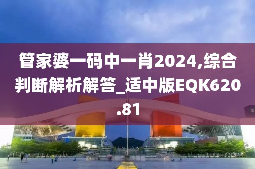 管家婆一碼中一肖2024,綜合判斷解析解答_適中版EQK620.81