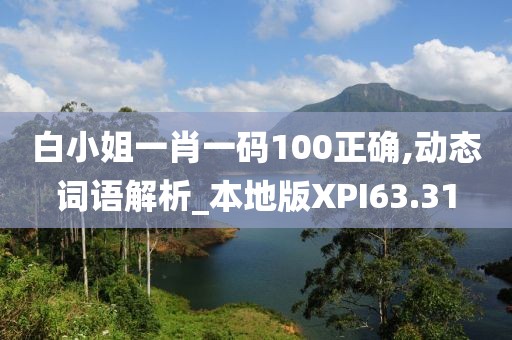 白小姐一肖一碼100正確,動(dòng)態(tài)詞語解析_本地版XPI63.31