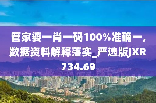 管家婆一肖一碼100%準(zhǔn)確一,數(shù)據(jù)資料解釋落實_嚴(yán)選版JXR734.69