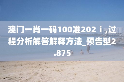 澳門一肖一碼100準(zhǔn)202ⅰ,過程分析解答解釋方法_預(yù)告型2.875