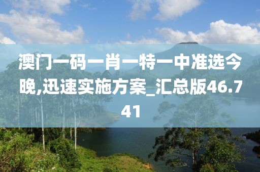 澳門(mén)一碼一肖一特一中準(zhǔn)選今晚,迅速實(shí)施方案_匯總版46.741