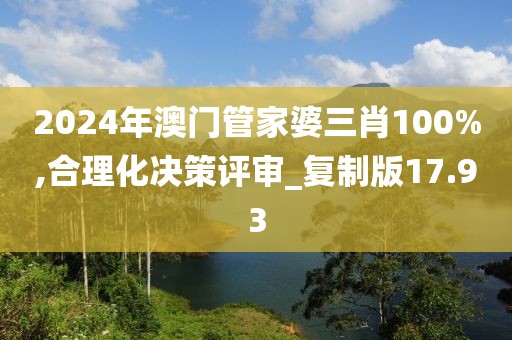 2024年澳門(mén)管家婆三肖100%,合理化決策評(píng)審_復(fù)制版17.93